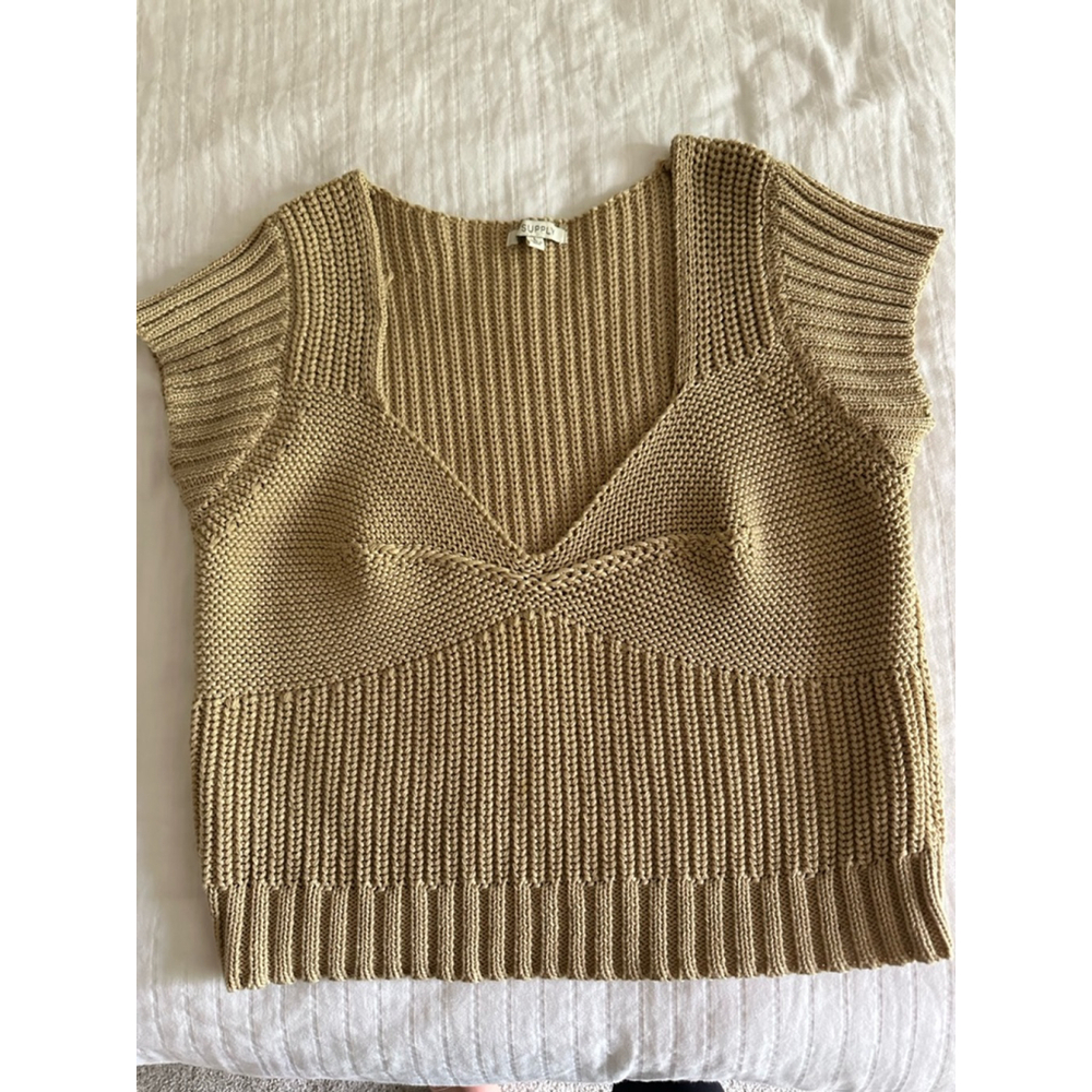 Women's Z Supply Knit Top Size L Tan